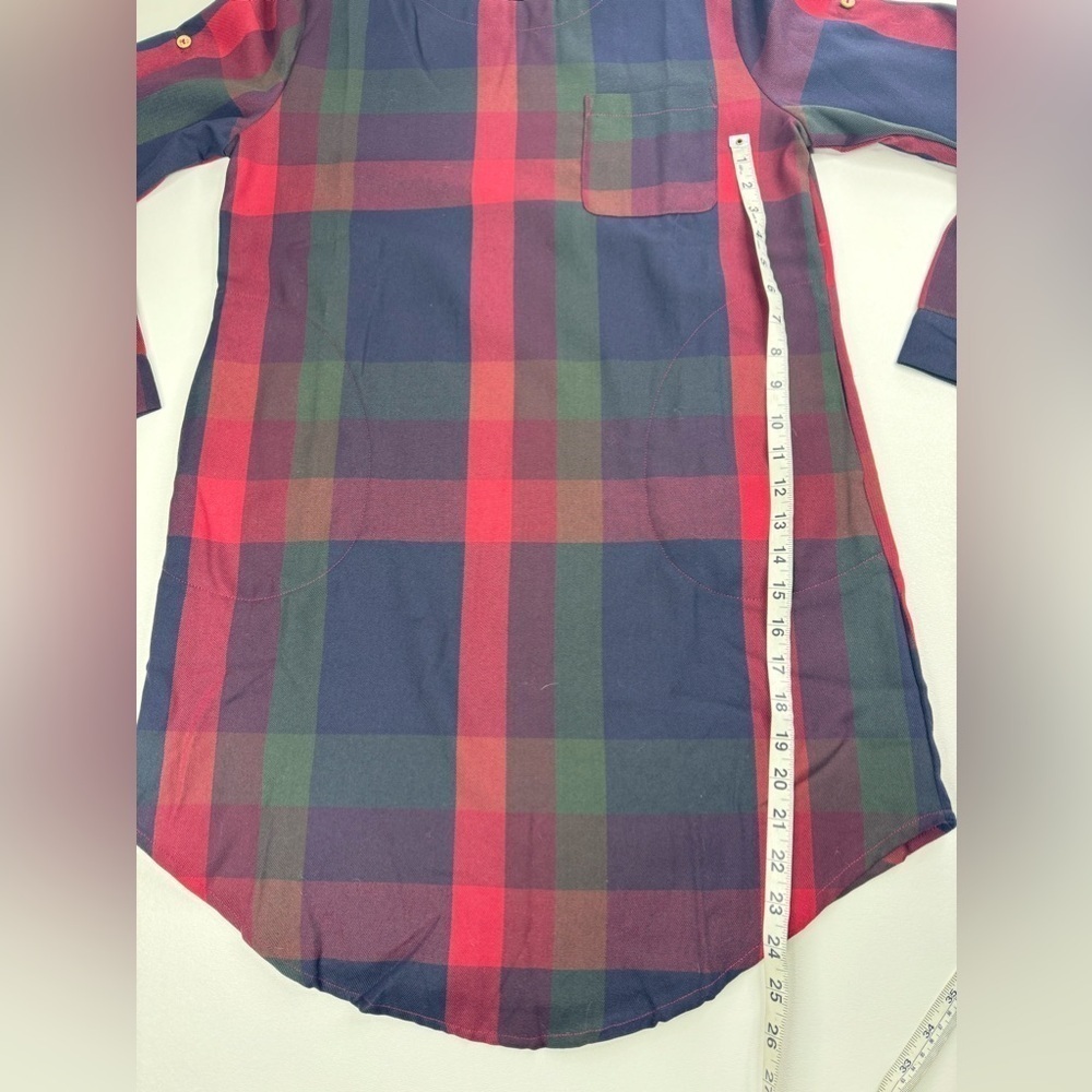 NWT Cupshe Plaid Lady Lesiure Long Sleeve Mini Tunic Dress Size Small - Picture 10 of 13